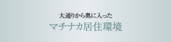 大通りから奥に入ったマチナカ居住環境