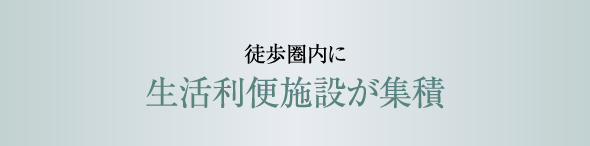 徒歩圏内に生活利便施設が集積