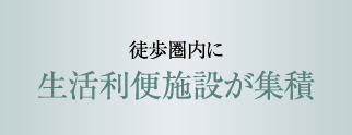 徒歩圏内に生活利便施設が集積