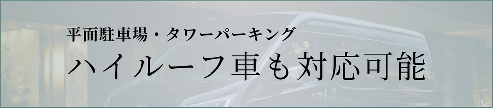 平面駐車場・タワーパーキング　ハイルーフ車も対応可能