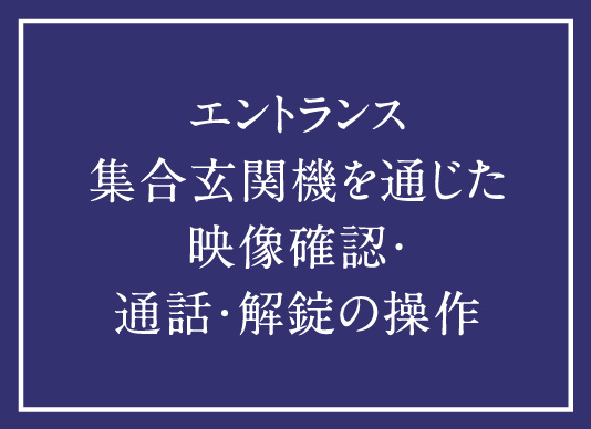 エントランス集合玄関機を通じた映像確認・通話・解錠の操作