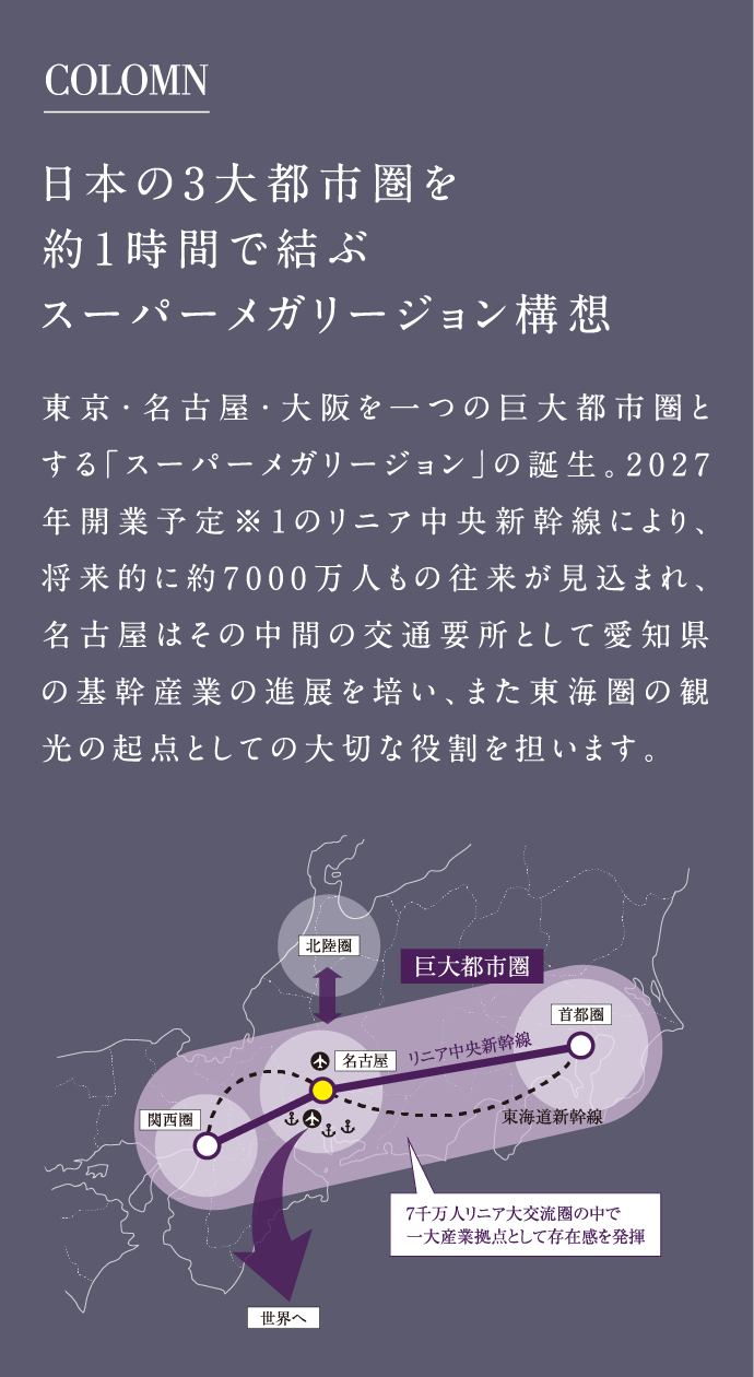 COLOMN 日本の3大都市圏を約1時間で結ぶスーパーメガリージョン構想