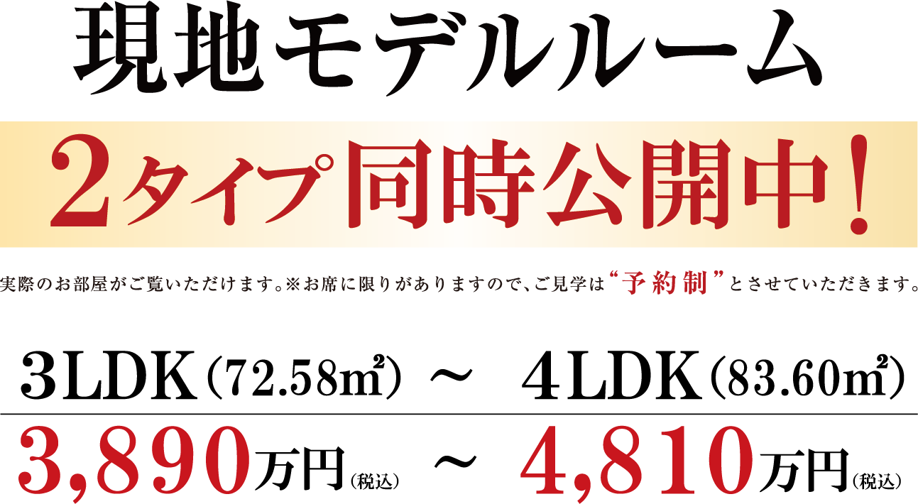 現地提案型モデルルーム2タイプ同時公開中