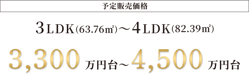 西岐阜駅 徒歩4分|予定販売価格 3LDK（63.76㎡）～4LDK（82.39㎡）|3,300万円台～4,500万円台